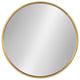 Travis Round Wood Accent Wall Mirror, Gold 25.6" Diameter