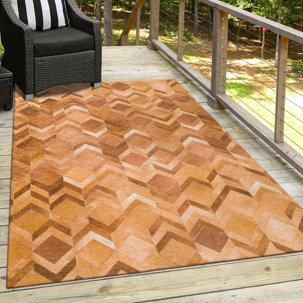 Indoor/Outdoor Stetson SS5 Spice Machine Washable 3' x 5' Rug