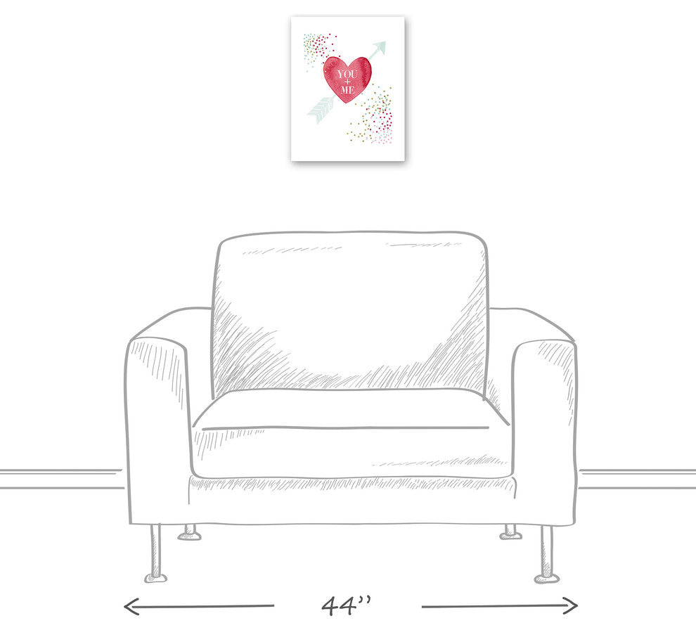 You and Me Heart Canvas Wall Art