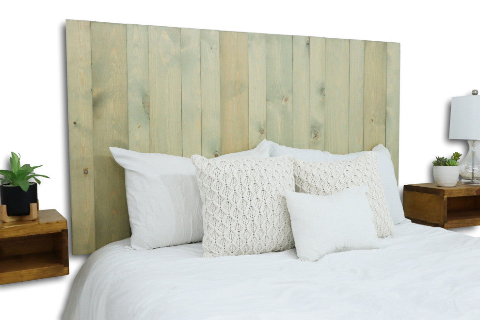 Handcrafted Headboard, Leaner Style, Sage Green, Full