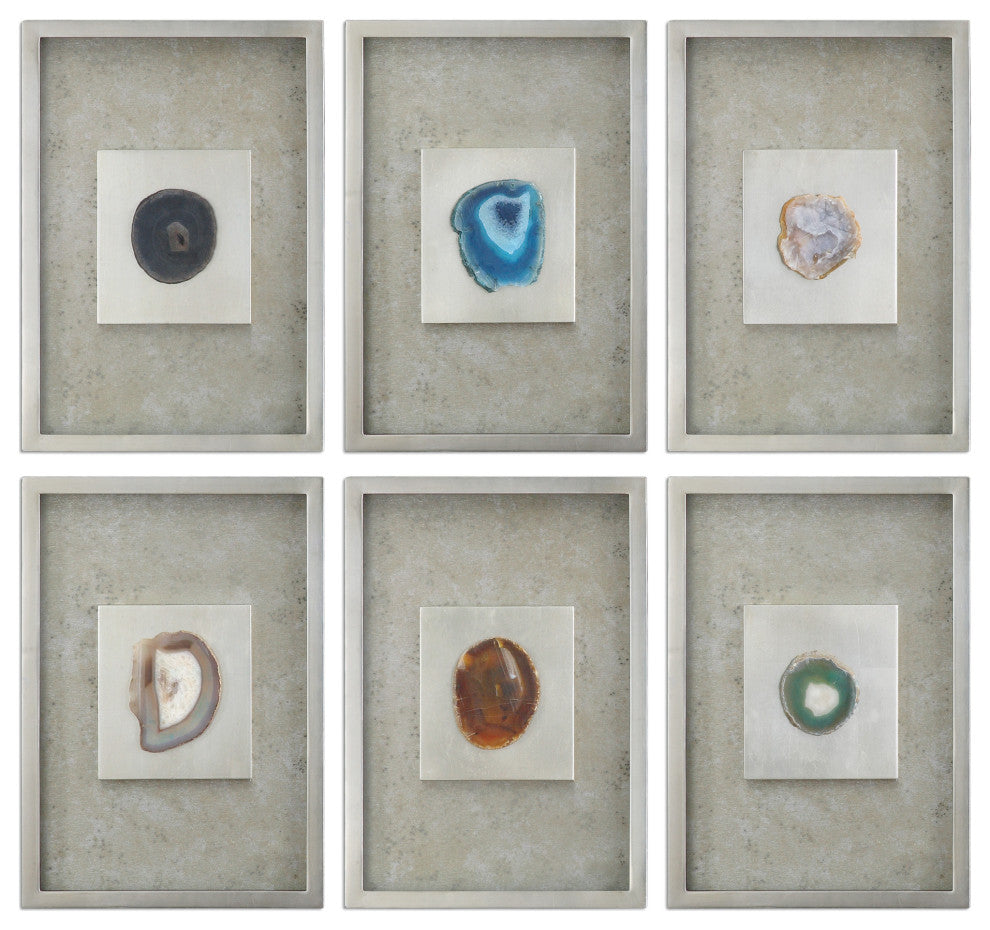 Uttermost 6-Piece Agate Stone Wall Art