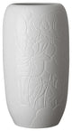 27 In Tall White Engraved Ceramic Lotus Vase