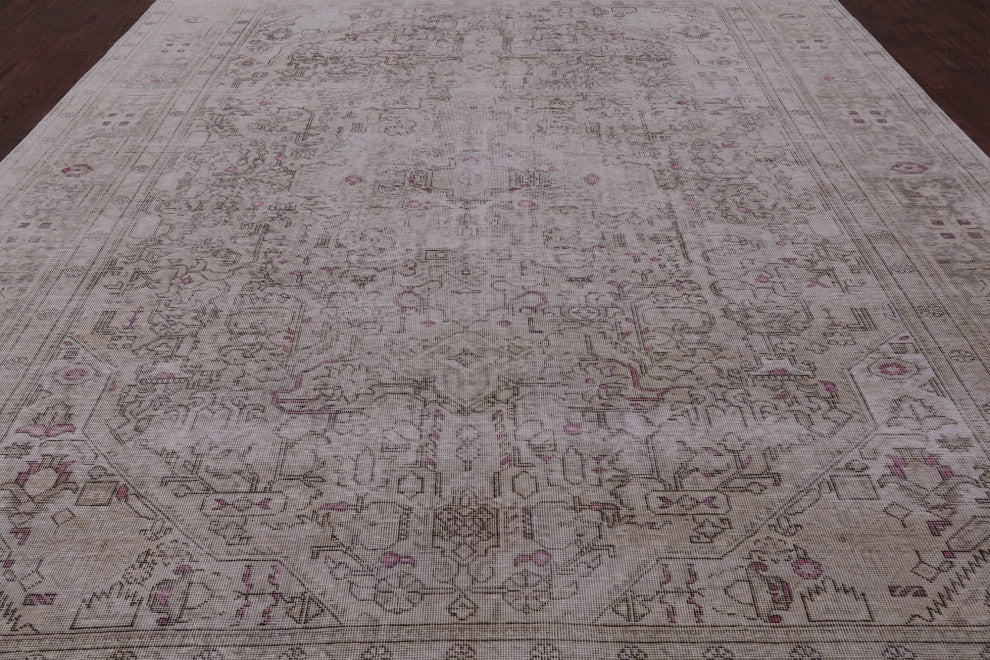 Persian Vintage White Wash Handmade Rug 9' 6" X 12' 1" Q4631