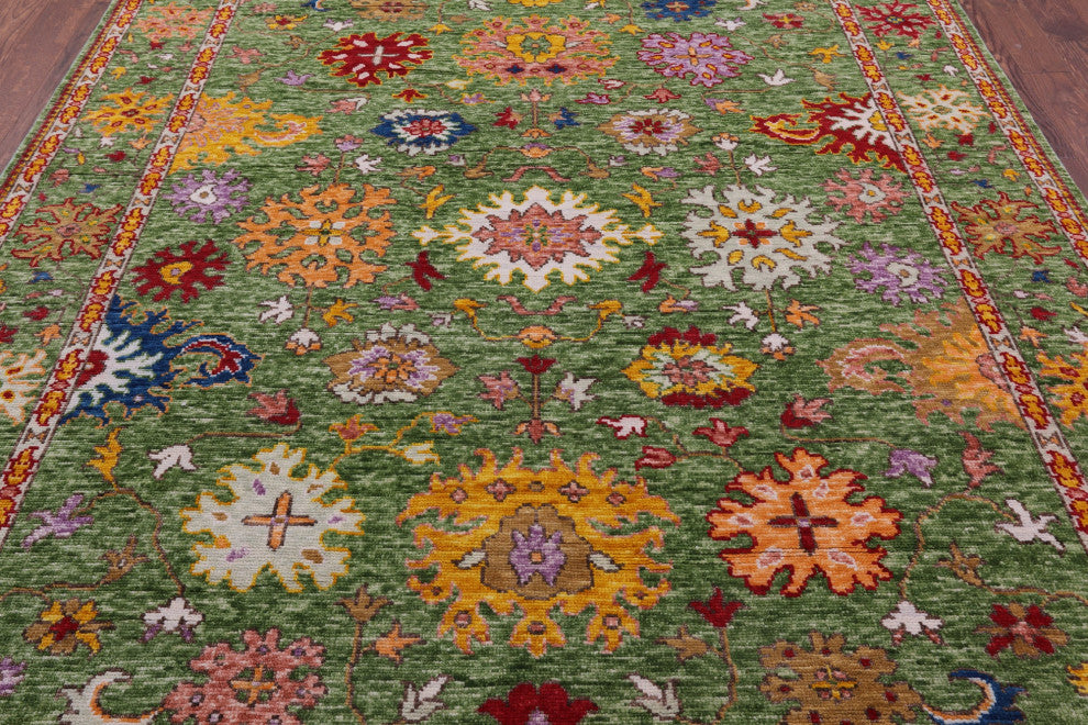 Turkish Oushak Hand Knotted Wool Rug 8' 0" X 10' 1" - Q15653