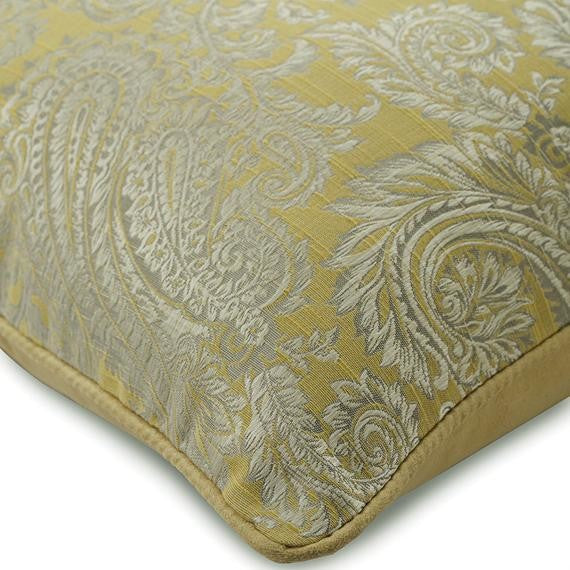 Yellow Outdoor Pillow Covers 20"x20" Throw Pillow Cover, Jacquard Silk