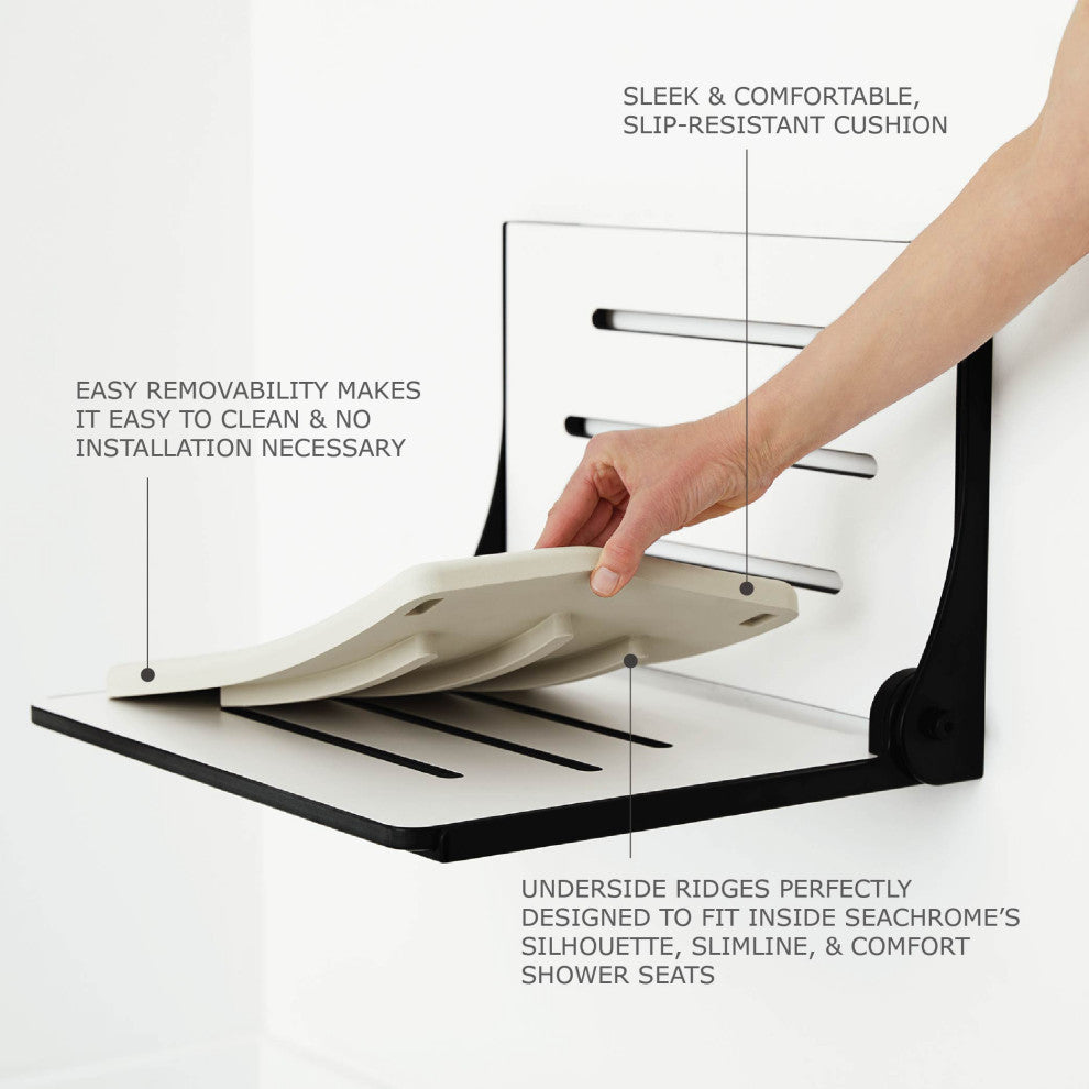 Shower Seat Foam Cushion, Waterproof and Slip-Resistant, Easy to Clean, Almond