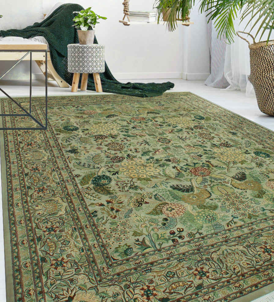 Pak-Persian Suzette Bone Gray/Gold Rug, 8'2x10'2