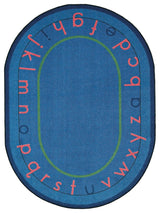 Kid Essentials Rug, Montessori Alphabet, 5'4"x7'8" Oval