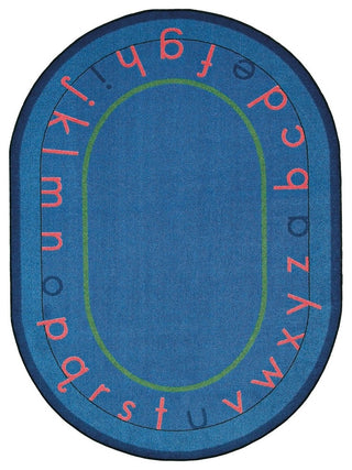 Kid Essentials Rug, Montessori Alphabet, 5'4"x7'8" Oval