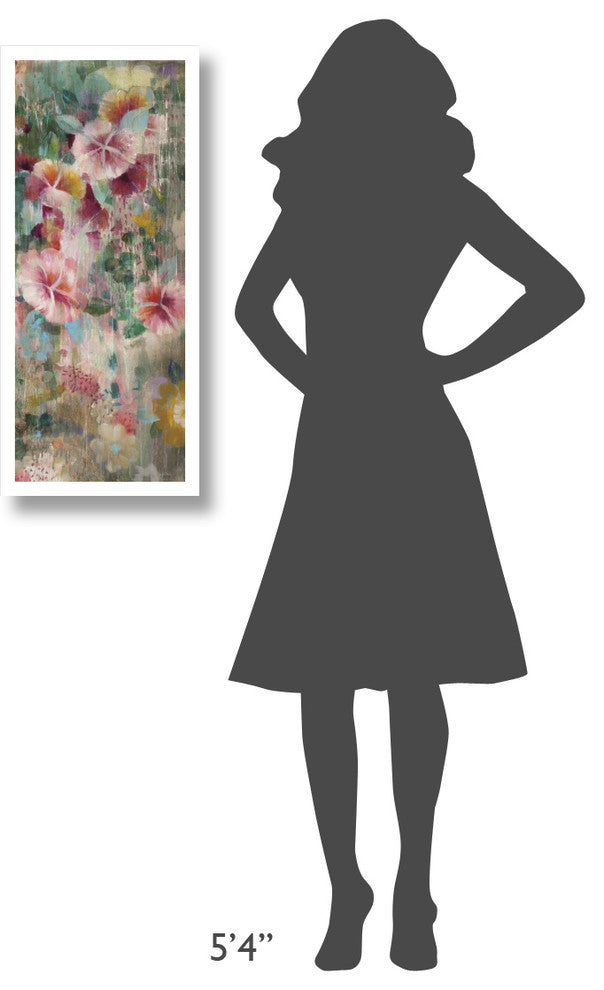 "Flower Shower III" Digital Paper Print by Danhui Nai, 14"x32"