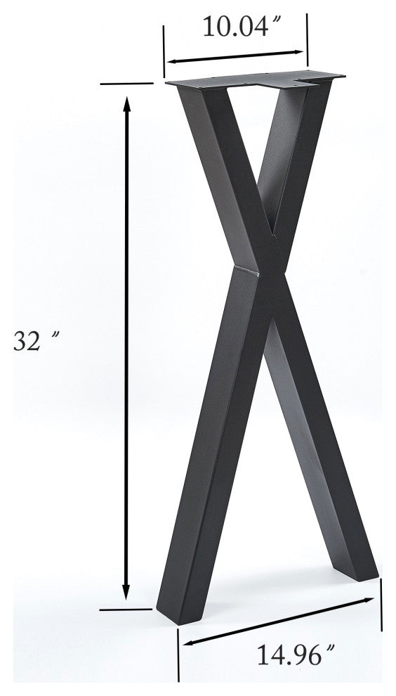 X-Type Furniture Metal Table Leg for DIY, Black, 32''
