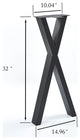 X-Type Furniture Metal Table Leg for DIY, Black, 32''