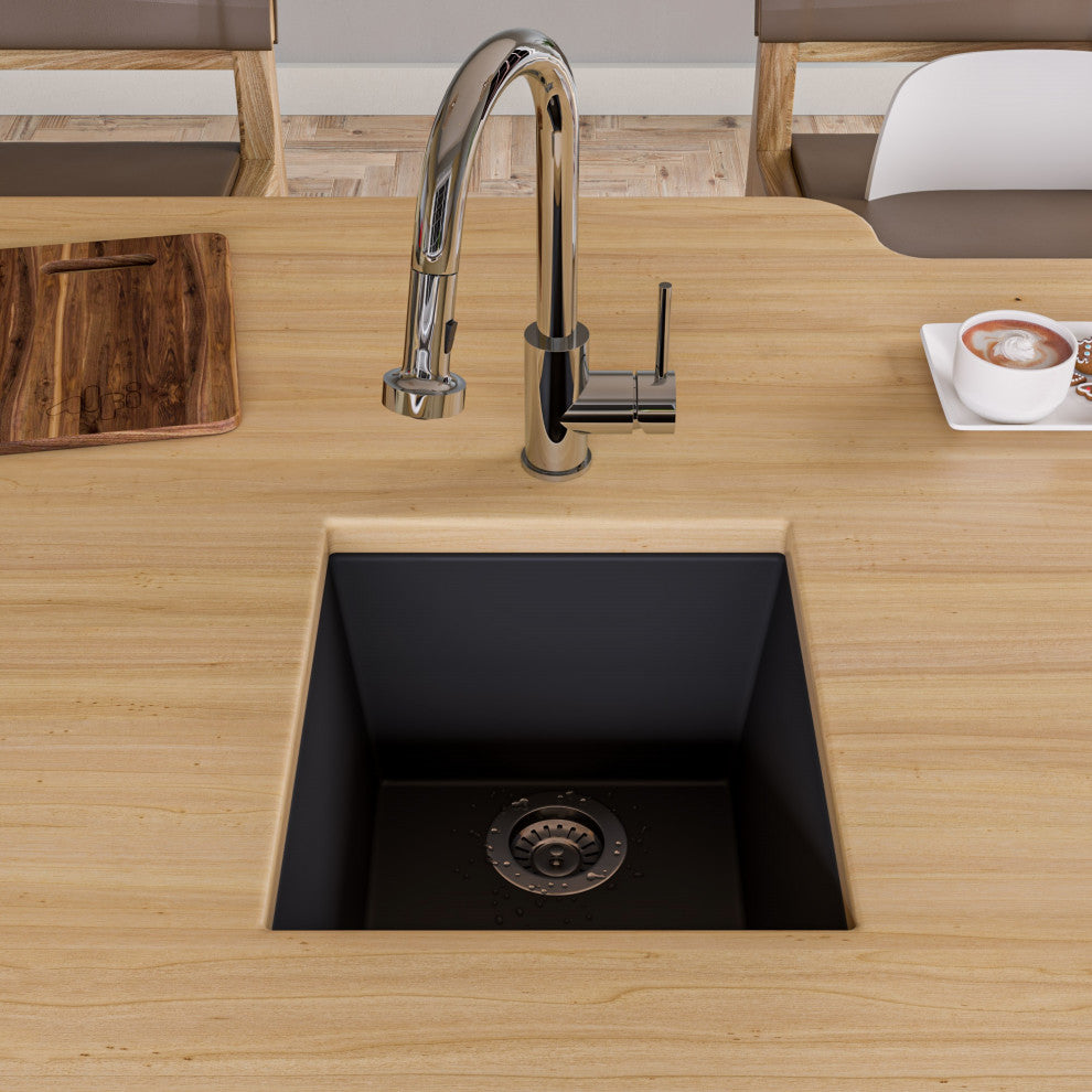ALFI brand AB1720UM Alfi Trade 16-1/8" Undermount Single Basin - Black