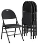COSCO Commercial XL Comfort Fabric Padded Metal Folding Chair in Black (4-Pack)