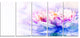 Blue Flower Watercolor, Floral Canvas Art print, 60"x28", 5 Panels