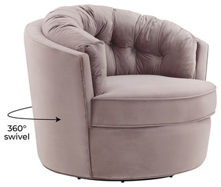 TOV Furniture Eloise Mauve Velvet Swivel Chair