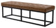 60"W Genuine Leather Bedroom Bench, Camel