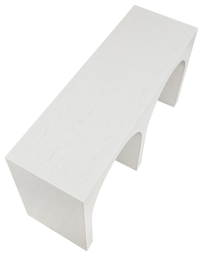 June Black Oak Console Table, Cream, 54" W X 18" D X 30" H
