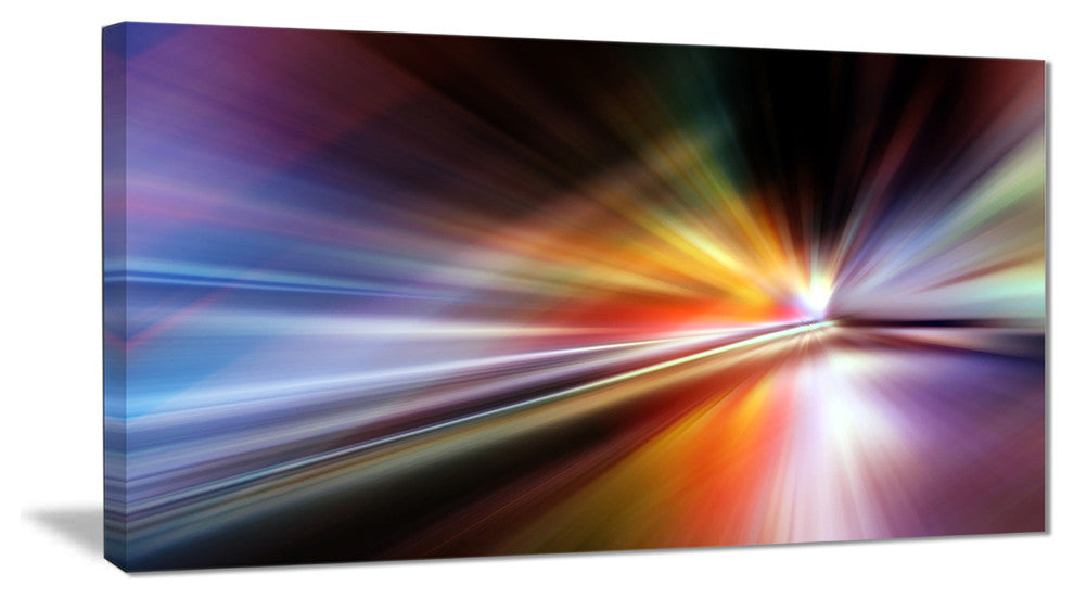 "Rays of Speed Purple" Abstract Digital Art Canvas Print