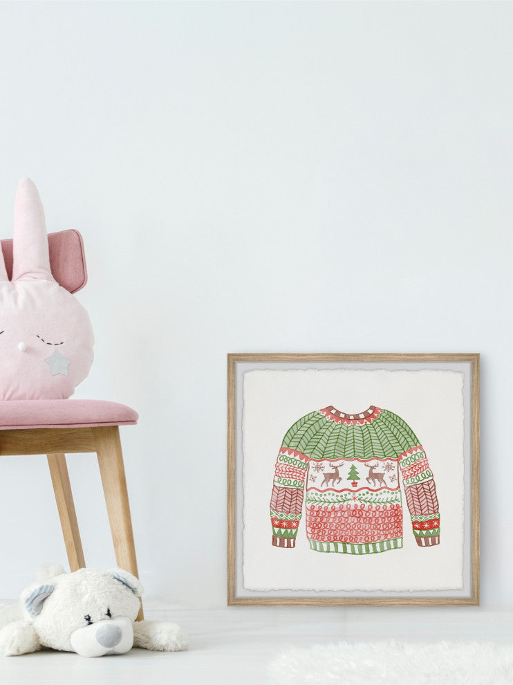"Christmas Day Outfit" Framed Painting Print, 24x24