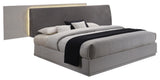 Naple, Gray Silver Line Modern Platform Bed, Queen