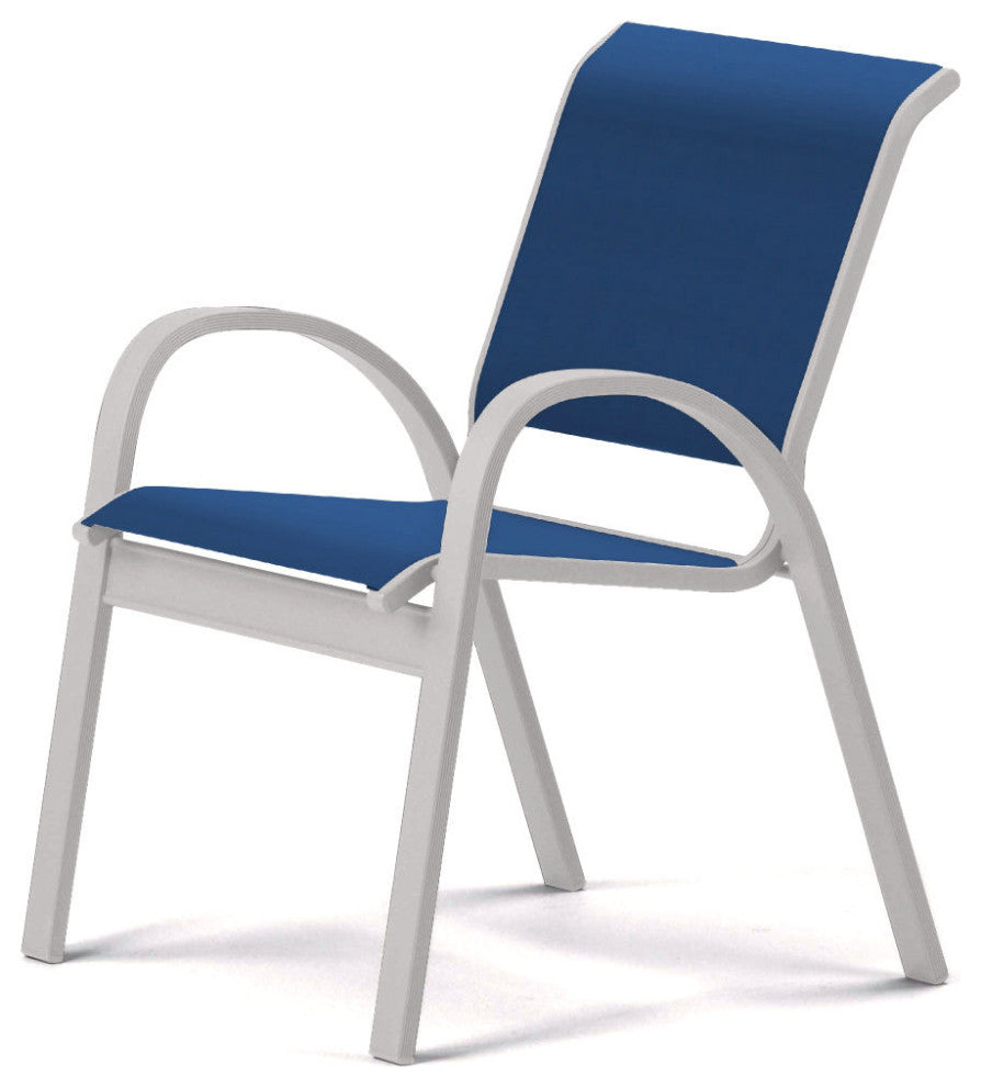 Aruba II Sling Cafe Chair, Textured White, Cobalt
