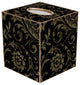 TB855-Black Damask Tissue Box Cover