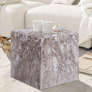 Piazza Finished Concrete Indoor/Outdoor End / Side Table, Brown