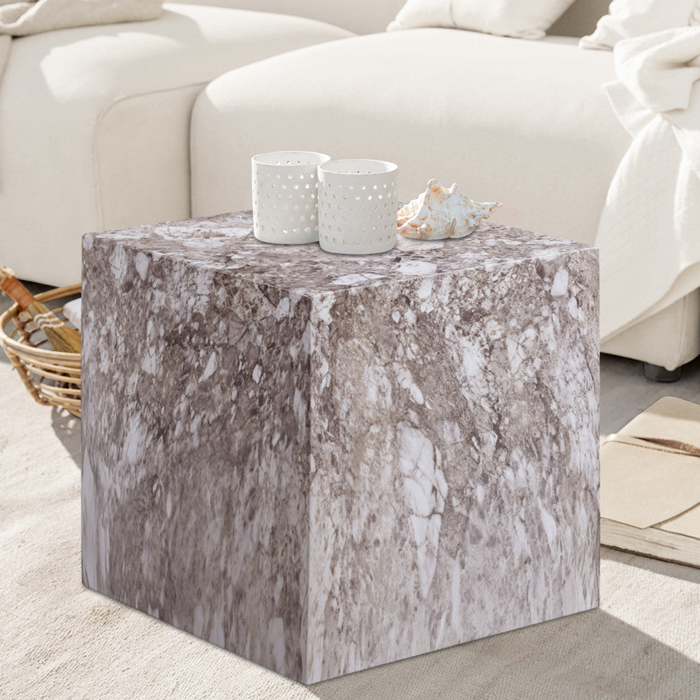 Piazza Finished Concrete Indoor/Outdoor End / Side Table, Brown