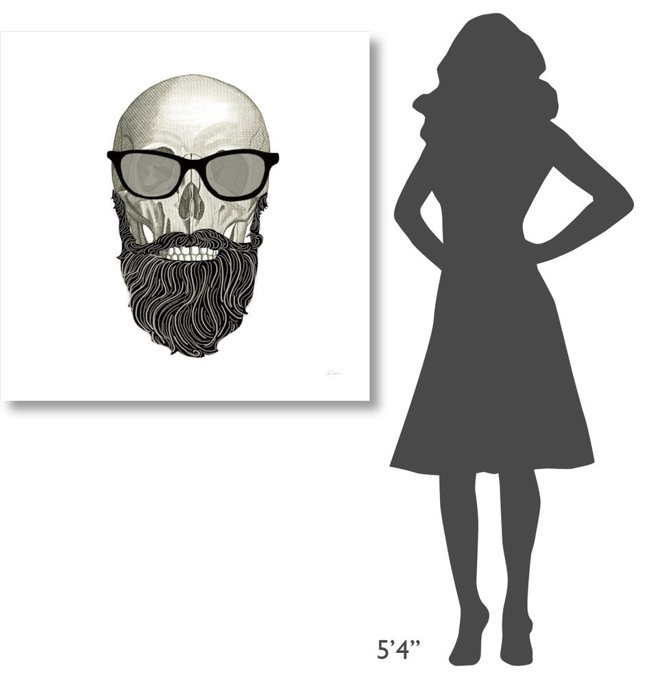 "Hipster Skull I" Digital Paper Print by Sue Schlabach, 38"x38"