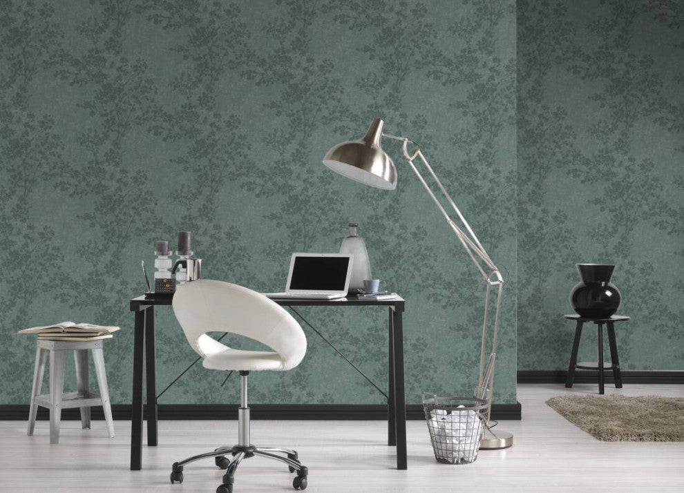 Floral Textured Wallpaper Featuring Branches And Leaves, 373973