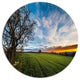 Green Pasture Under Blue Sky, Landscape Art Disc Metal Wall Art, 23"