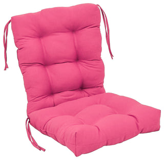 18"x38" Solid Twill Tufted Chair Cushion, Berry Berry