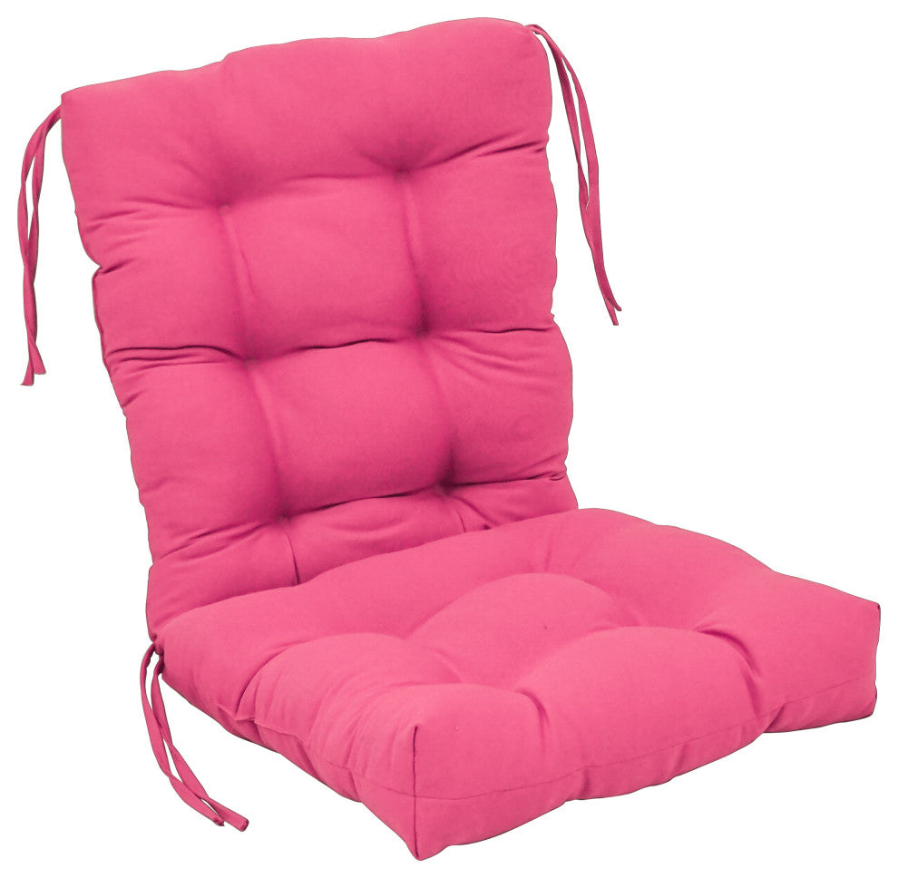 18"x38" Solid Twill Tufted Chair Cushion, Berry Berry