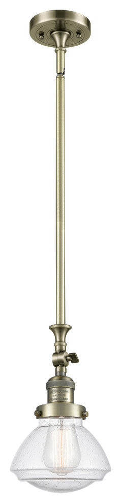 Olean 1-Light Mini Pendant, Antique Brass, Seedy
