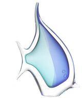Murano Glass Design Crystal Tropical Fish Aqua Blue