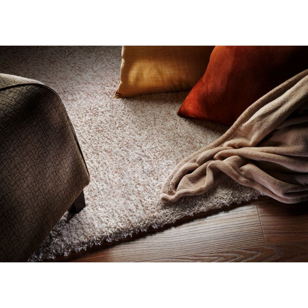 KAS Bliss 1580 Ivory Heather Shag Area Rug, 8' Round