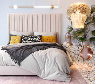 TOV Furniture Arabelle Blush Velvet Bed in King