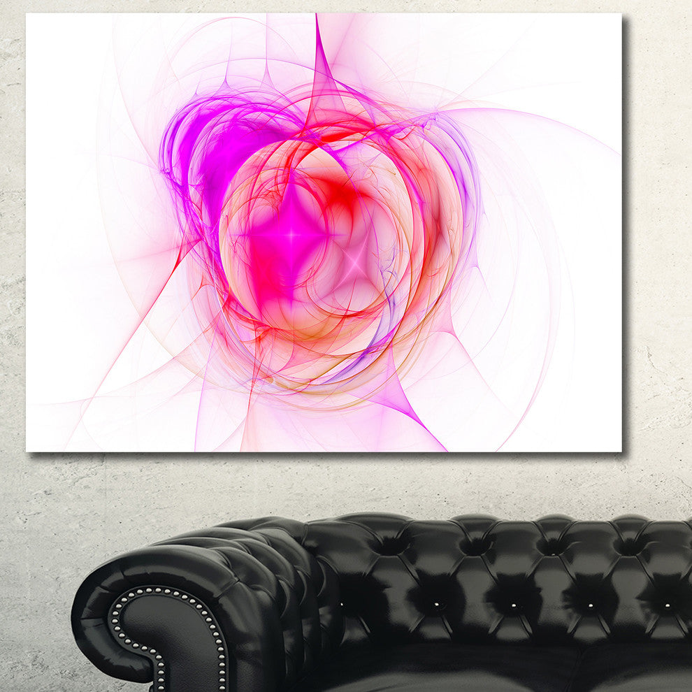 Pink Fractal Explosion Supernova, Oversized Abstract Canvas Art Print, 60x40