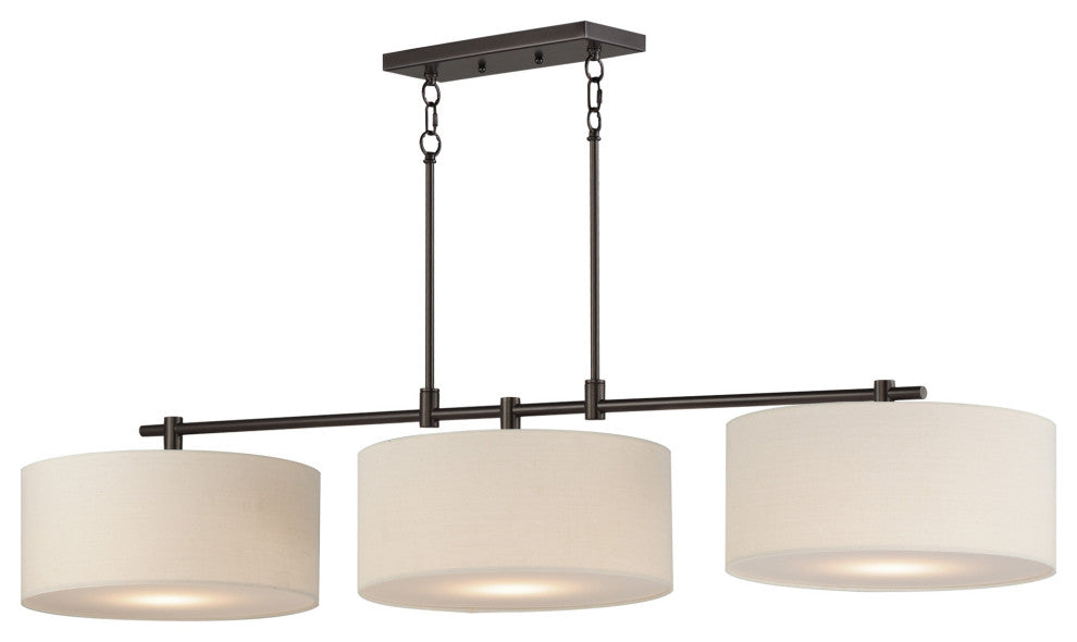 Maxim 10017OM Bongo 3 Light 60"W Linear Pendant - Natural Aged Brass