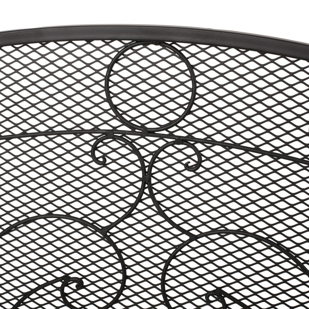 Ella Iron Fireplace Screen, Matte Black