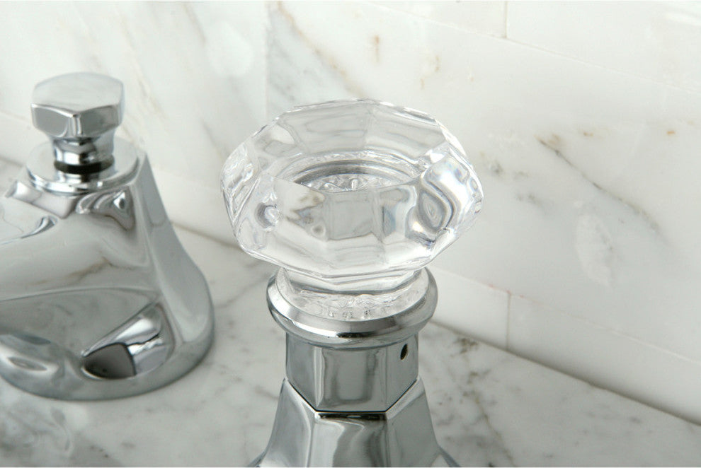Kingston Brass Widespread Bathroom Faucet With Brass Pop-Up, Polished Chrome