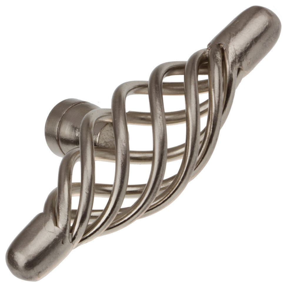 3" T-Handle Birdcage Cabinet Knob, Set of 7, Satin Nickel