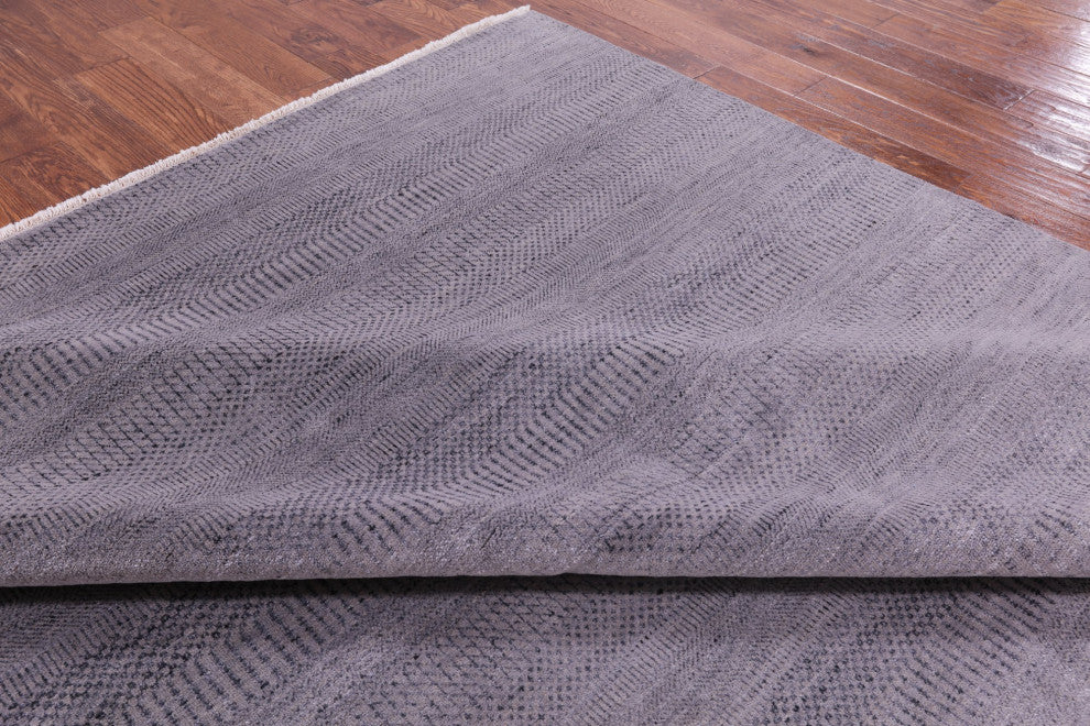 Savannah Grass Wool and Silk Gabbeh Hand Knotted Rug 9' 0" X 11' 10" Q6522