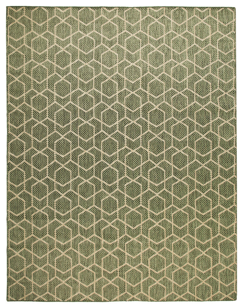 Nourison Horizon Indoor/Outdoor 8' x 10' Green Modern Rug
