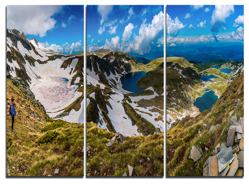 "Clouds Over Seven Rila Lakes" Metal Wall Art, 3 Panels, 36"x28"