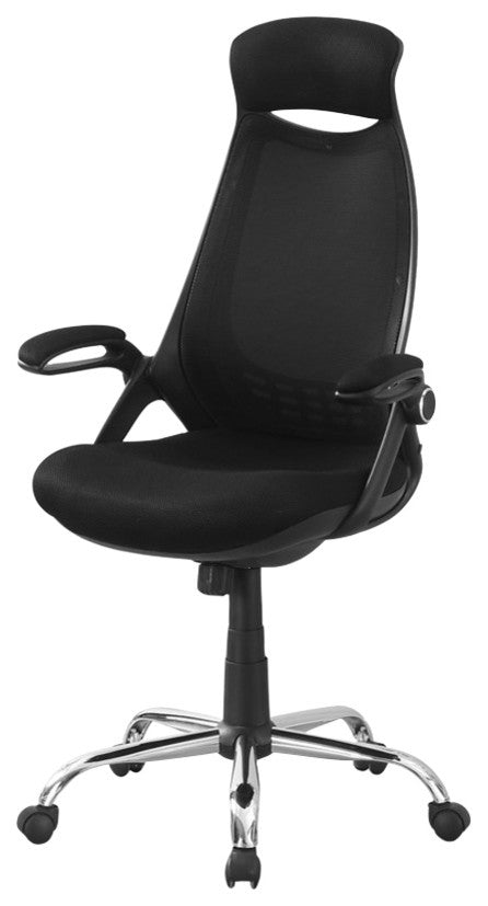 Office Chair - Black Mesh / Chrome High-Back Executive