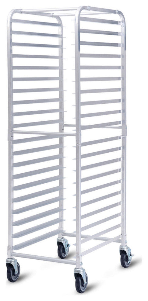 Costway 20 Sheet Aluminum Bun Pan Bakery Rack Rolling Kitchen 26''''x 20'''' x 70''''