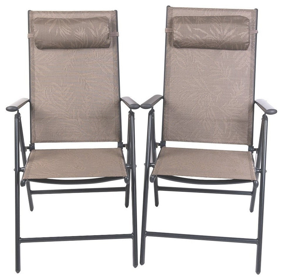 Patiopost Folding Chairs, Adjustable Outdoor Recliners, Set of 2