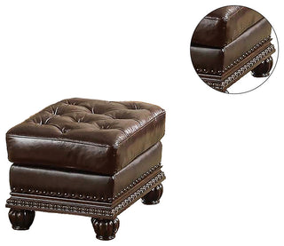 Top Grain Leather Ottoman, Espresso